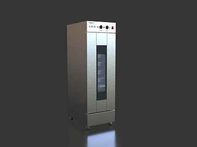 Stainless Steel Upright Kitchen Appliance With Glass Door And Multiple Shelves 3d model