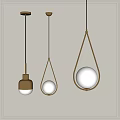 Modern Gold Pendant Lights With Teardrop Frames And Spherical Shades In Three Designs