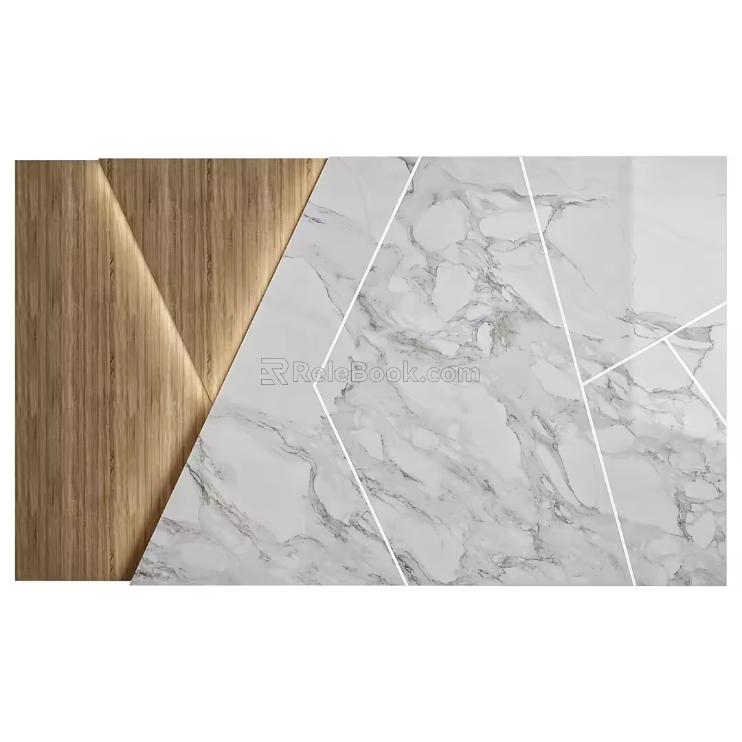 Modern background wall decorative wall 3d model