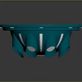 Biologically Inspired Blue Circular Device With Leaf Like Suspended Structure On Gray Background