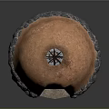 Traditional Earthen Dome Structure With Stone Base Stick Roof And Fire Pit