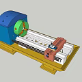 Industrial Equipment Mechanical Structure With Yellow Base White Frame And Colored Components
