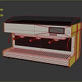 Modern Yellow And Silver Coffee Machine With Digital Display And Metal Drip Tray