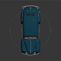 Vintage Blue Classic Car With Sleek Body Design And White Wall Tires