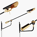 Sleek Modern Gold and Black Metal Floor Lamp with Adjustable Arm and Contemporary Design