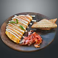 Creamy Omelette With White Sauce Served On Rustic Plate Alongside Crispy Bacon And Toasted Bread