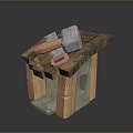 Wooden Stone Tool Stand With Hammer Axe And Chisel For Household Use
