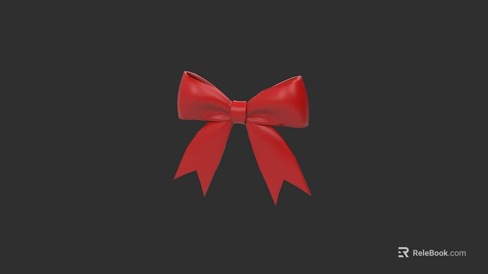 Elegant Red Bow Jewelry Ornament Decoration Set for Home Decor 3d model 