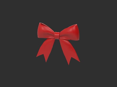 Elegant Red Bow Jewelry Ornament Decoration Set for Home Decor 3d model