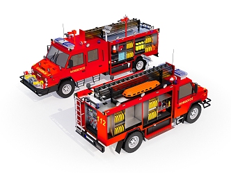 Modern toy car fire engineering vehicle 3d model