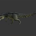 Realistic Carnivorous Dinosaur Model In Standing Pose With Spiked Back And Sharp Teeth