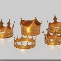 Elegant Golden Crown Jewelry Collection With Pointed Tips And Ornate Details