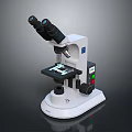 Professional Lab Binocular Microscope With White Body Stage And Control Panel