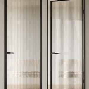 Modern swing door Changhong glass door 3d model