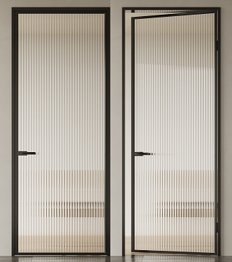 Modern swing door Changhong glass door 3d model