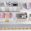 Wooden Baby Crib With Mattress Soft Pillow And Matching Changing Table Storage