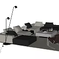 Modern Sofa Coffee Table Set With Accent Chair Floor Lamp Area Rug And Decorative Pillows