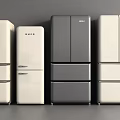 Modern Fridge Freezers in White Gray with Sleek Design and Multiple Doors