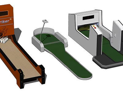 Amusement Equipment Featuring Bowling Lanes Mini Golf Courses And Coin Operated Games 3d model