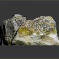 Closeup View of Two Natural Stone Materials with Gray And Yellow Surface Textures