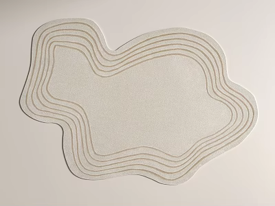 Modern Round Rug With Wavy Edges And Beige Concentric Stripes Design 3d model Modern Round Rug With Wavy Edges And Beige Concentric Stripes Design 3d model