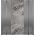 Modern Elevator Door with Palm Leaf Pattern and Stainless Steel Frame