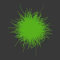 Three Lush Green Natural Grass Clumps With Slender Leaves On White Background