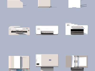 Various Models Of Multifunctional Printers And Scanners For Home Office Daily Use 3d model