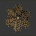 Minimalist Decorative Wooden Tree With Delicate Branches On Dark Background