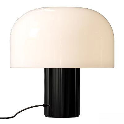 Modern Table Lamp With White Dome Lampshade And Black Sleek Base For Home Decor 3d model