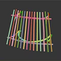 Bamboo Circular Grille Structure With Curved Vertical And Horizontal Slats