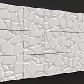 Modern White Textured Decorative Wall Panel With Irregular Geometric Pattern Design 3d model