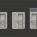 White Wooden Doors In Different Styles With Wood Grain Texture Single Double And Glass Panel