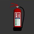 Red Fire Extinguisher With Black Hose Safety Label Instructional Graphics
