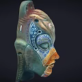 Artistic Decorative Mask Featuring Intricate Patterns Heart Shaped Design And Colorful Details