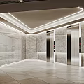modern elevator hall elevator car 3d model
