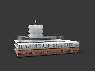 Candle Lamp Glass Base Book 3d model