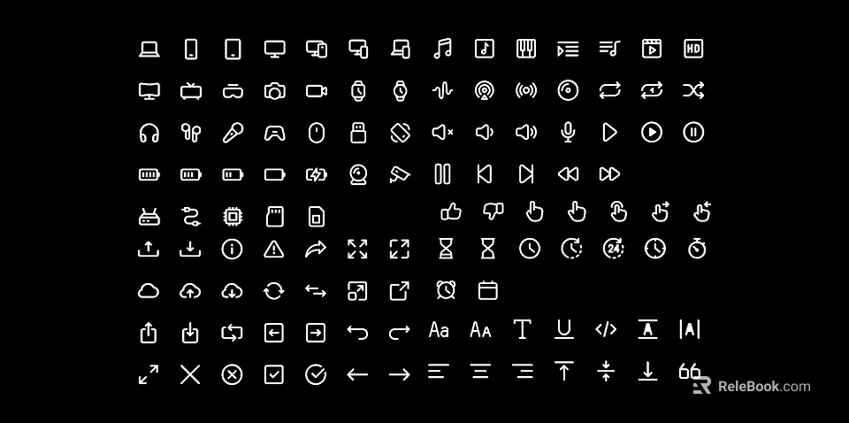 Various Symbol And Icon Hanging Decorations With Simple Black White Design 3d model 