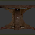 Sturdy Wooden Round Table With Natural Finish And Multi Legged Base