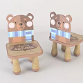 Adorable Bear Shaped Children's Chair with Blue Scarf and Hello Autumn Text