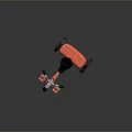Red Children Tricycle With Black Seat Yellow Wheels Red Pedals And Silver Handlebars