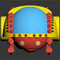Game Movie Character Yellow Blue Spherical Robot With Red Legs And Mechanical Design