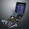 Professional Hardware Tool Set In Open Leather Case With Various Tools