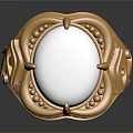 Luxurious Gold Ring With White Circular Stone And Ornate Gold Decorations