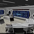 Modern Monitoring Room Control Center With Multiple Screens And Ergonomic Chairs