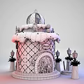 Festive Gingerbread House Featuring Sweet Sign Snowy Roof And Candy Decorations