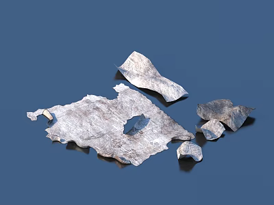 Shiny Metallic Household Items With Silver Textured Pieces On Blue Background 3d model