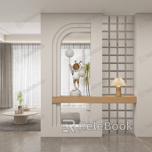 Modern cream style porch partition aisle model