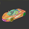 Yellow Sports Car With Sleek Aerodynamic Body And Reflective Shiny Exterior