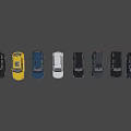 Various Colored Cars Parked In A Row With Different Models And Styles